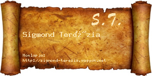 Sigmond Terézia névjegykártya