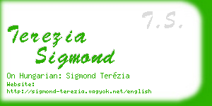 terezia sigmond business card